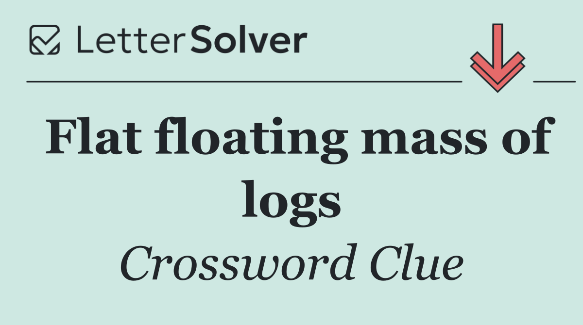 Flat floating mass of logs