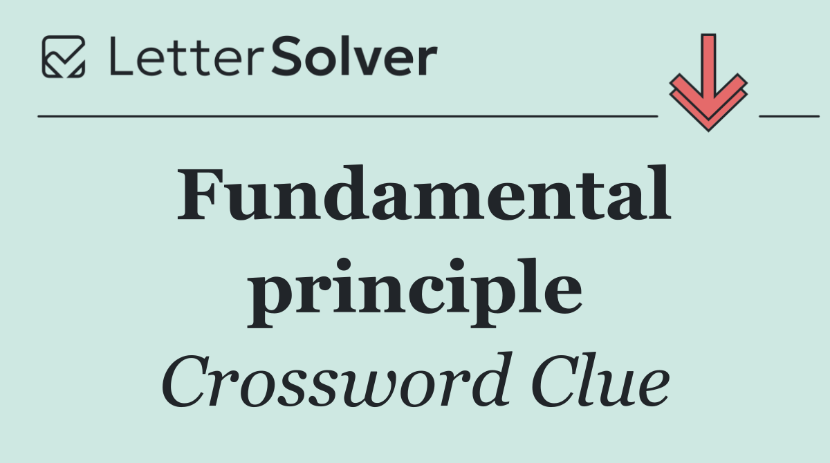 Fundamental principle