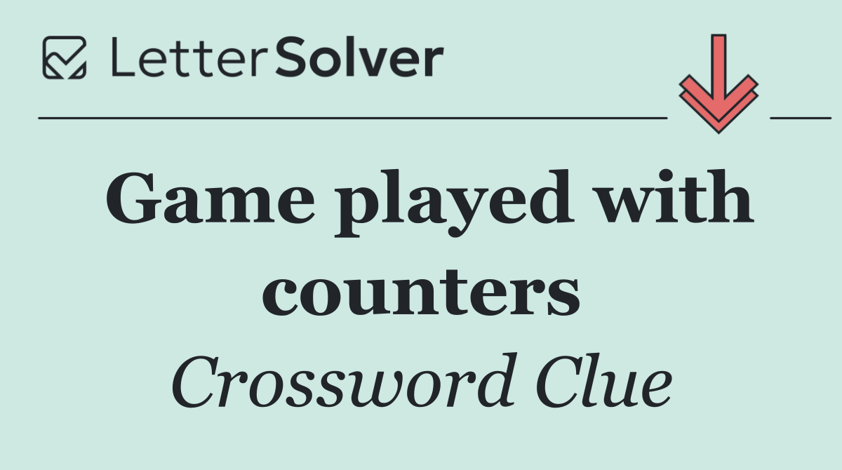 Game played with counters
