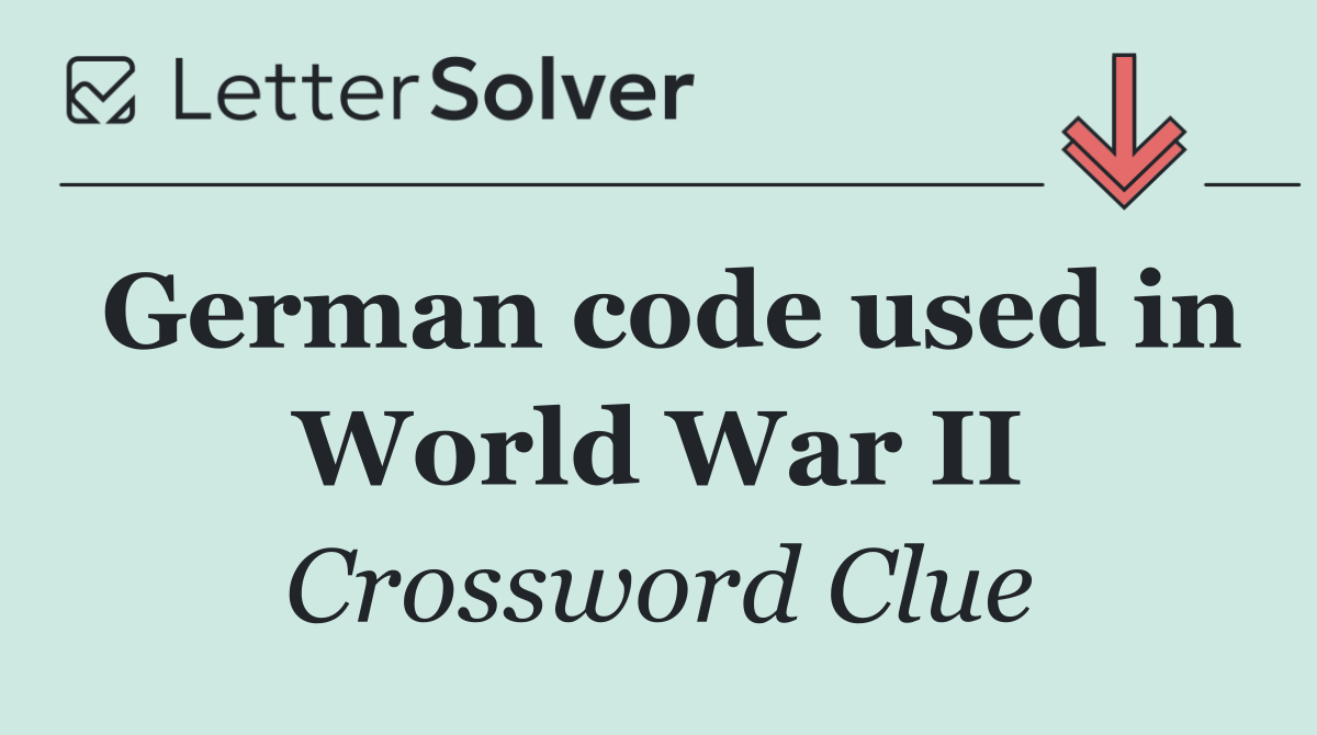 German code used in World War II