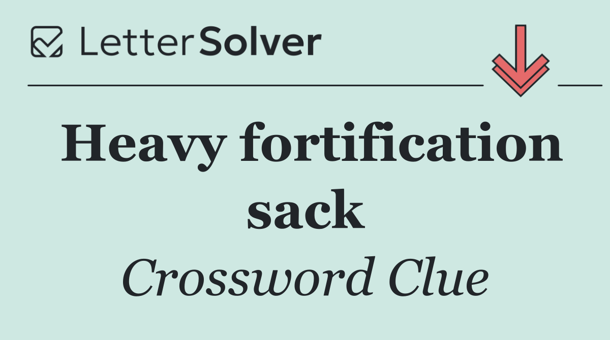 Heavy fortification sack