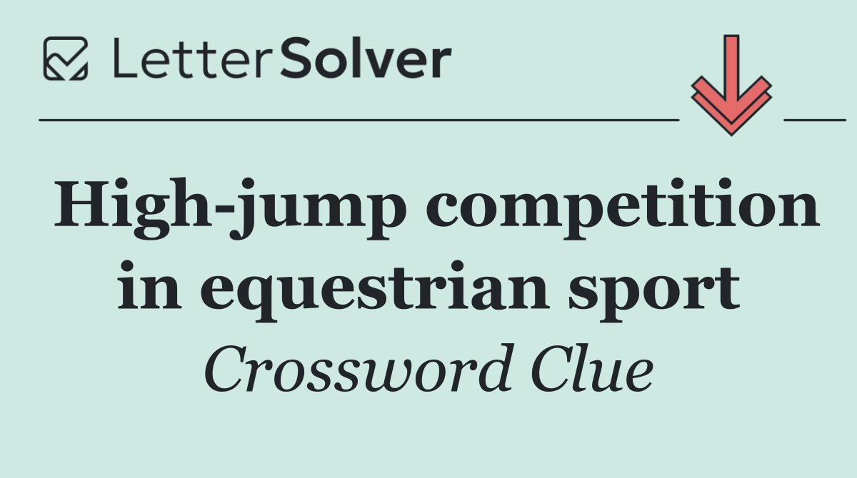 High jump competition in equestrian sport