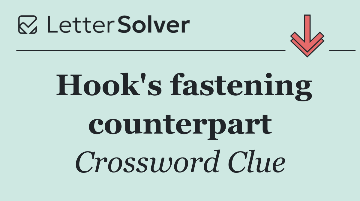 Hook's fastening counterpart