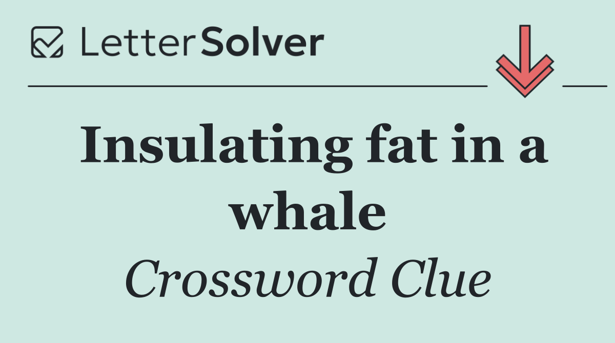 Insulating fat in a whale