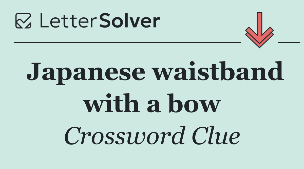 Japanese waistband with a bow