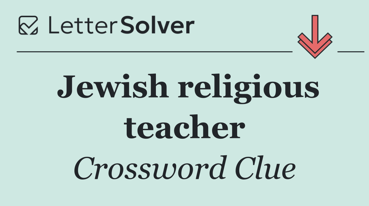 Jewish religious teacher