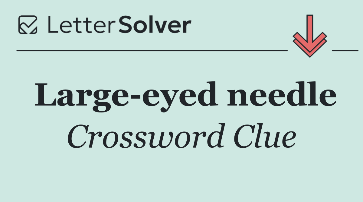 Large eyed needle