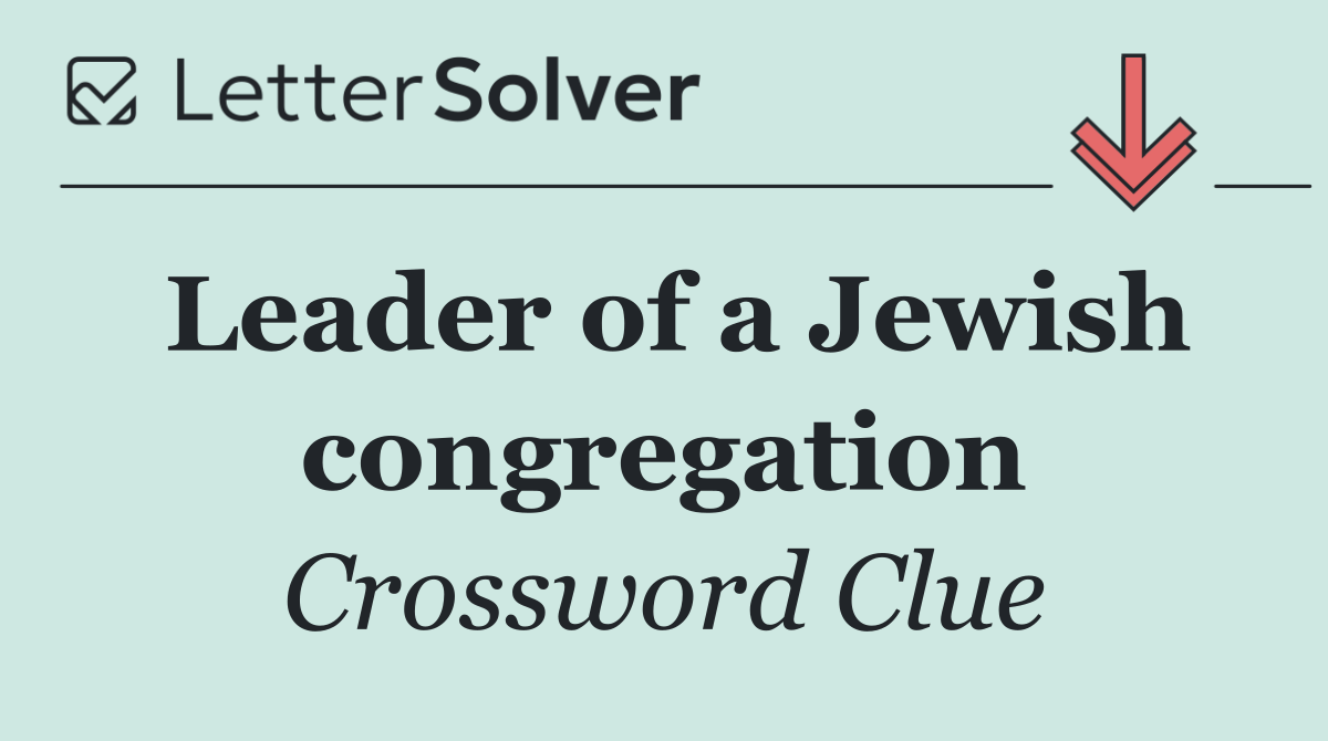 Leader of a Jewish congregation