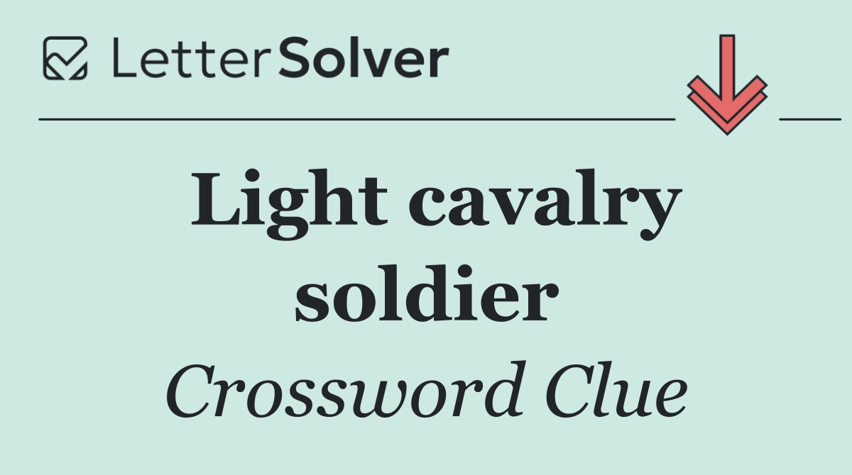 Light cavalry soldier