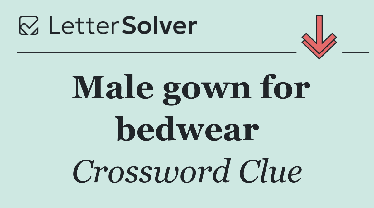 Male gown for bedwear