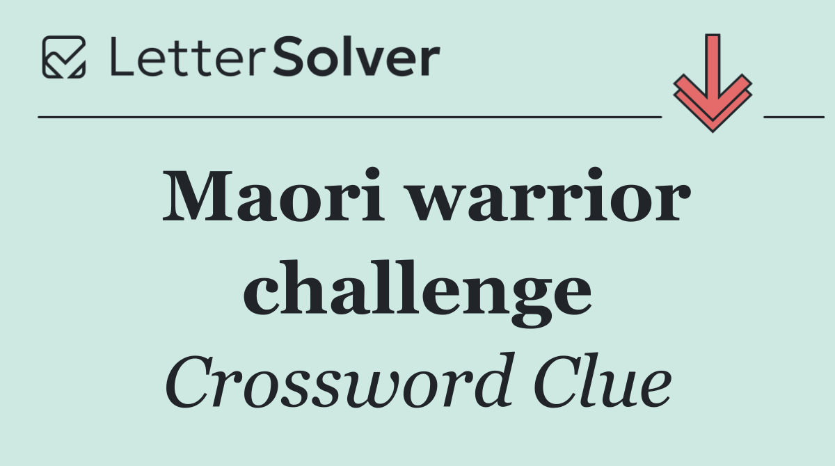 Maori warrior challenge