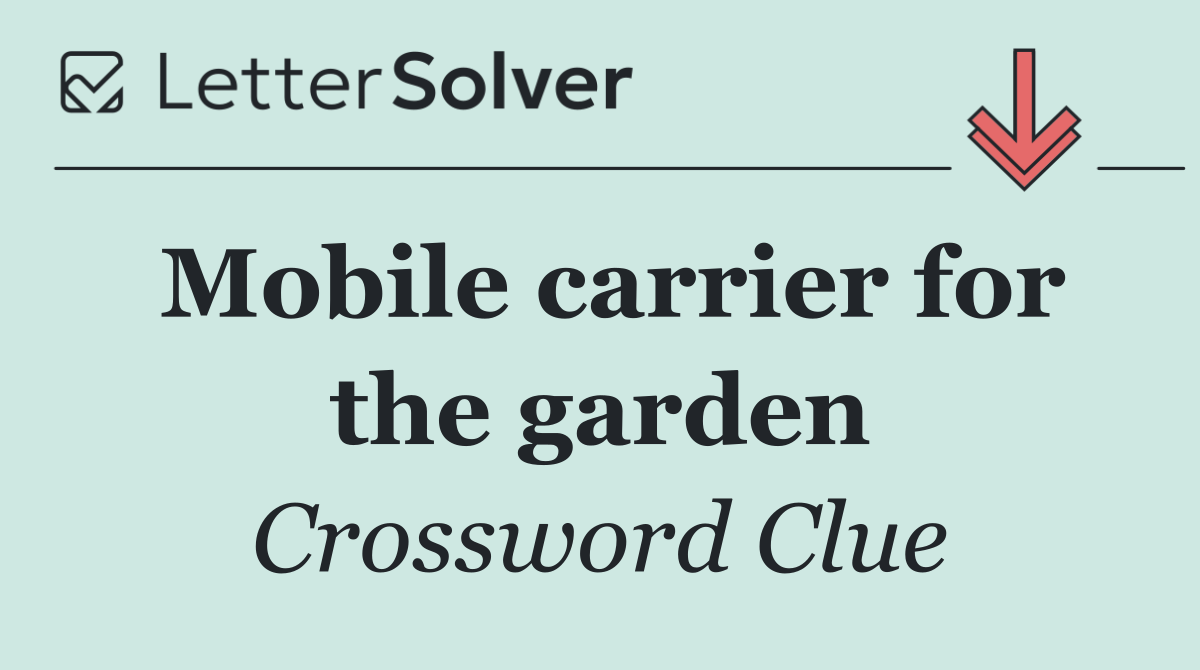 Mobile carrier for the garden