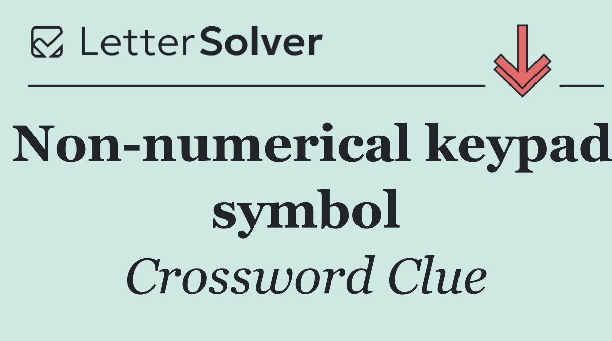 Non numerical keypad symbol