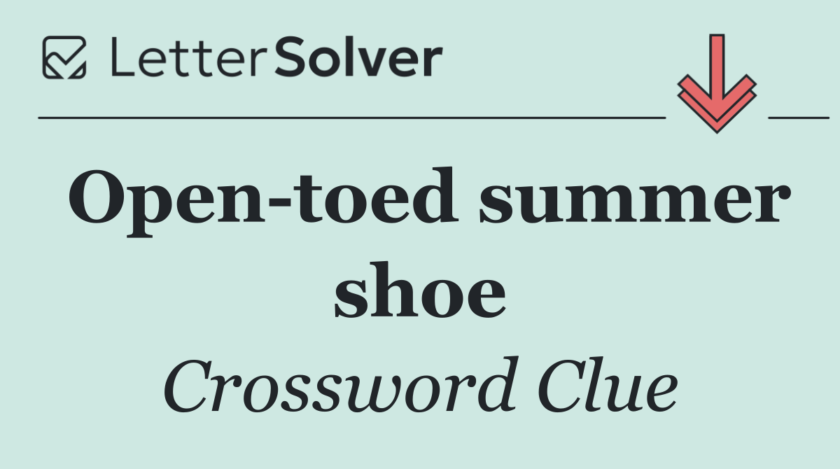 Open toed summer shoe