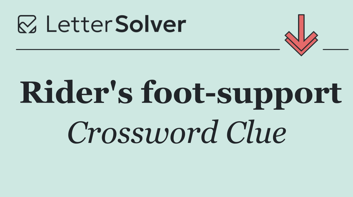 Rider's foot support