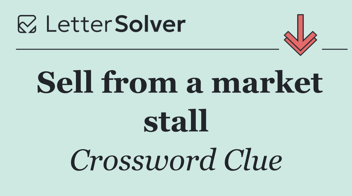 Sell from a market stall