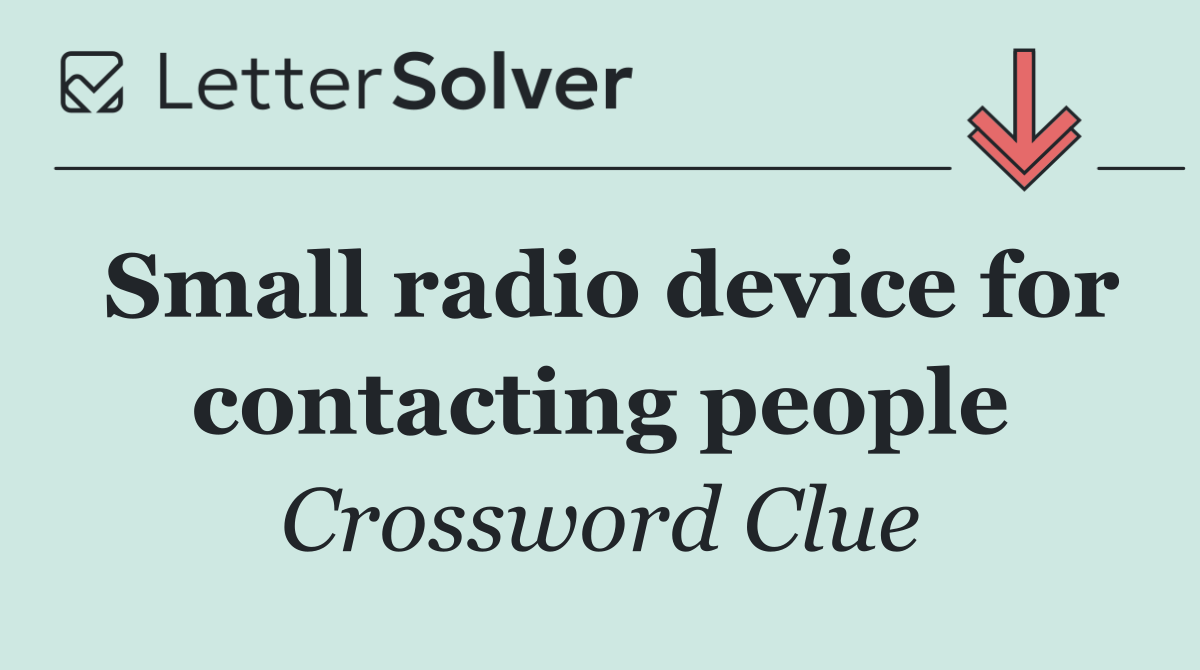 Small radio device for contacting people