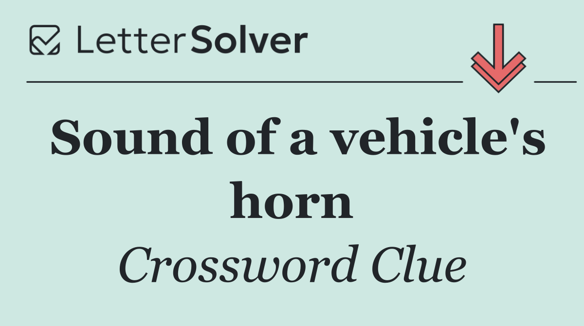 Sound of a vehicle's horn