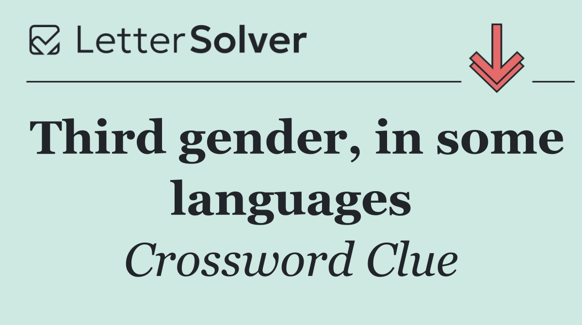 Third gender, in some languages