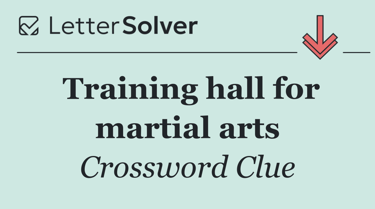 Training hall for martial arts