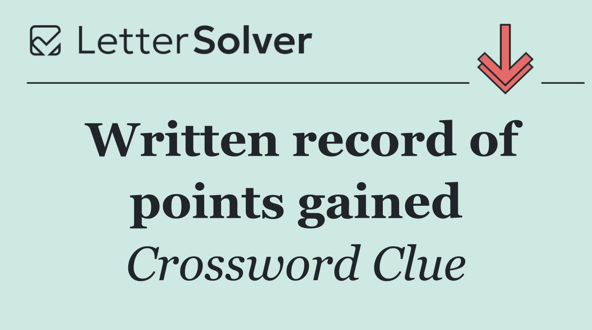 Written record of points gained