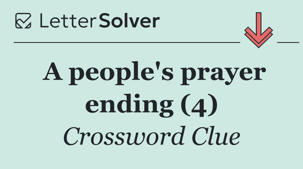 A people's prayer ending (4)