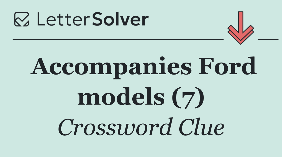 Accompanies Ford models (7)