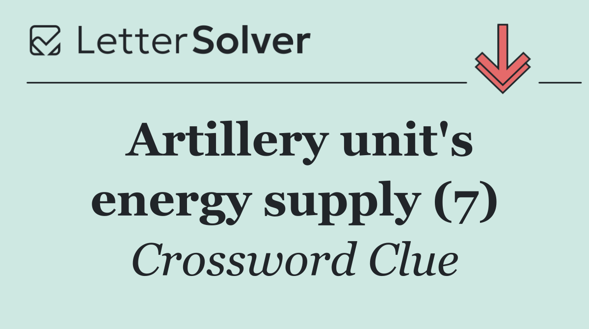 Artillery unit's energy supply (7)