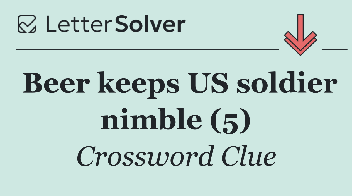 Beer keeps US soldier nimble (5)