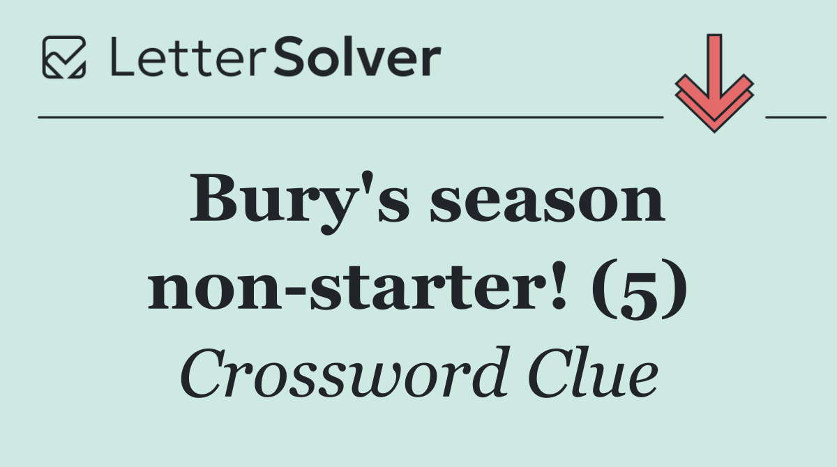 Bury's season non starter! (5)