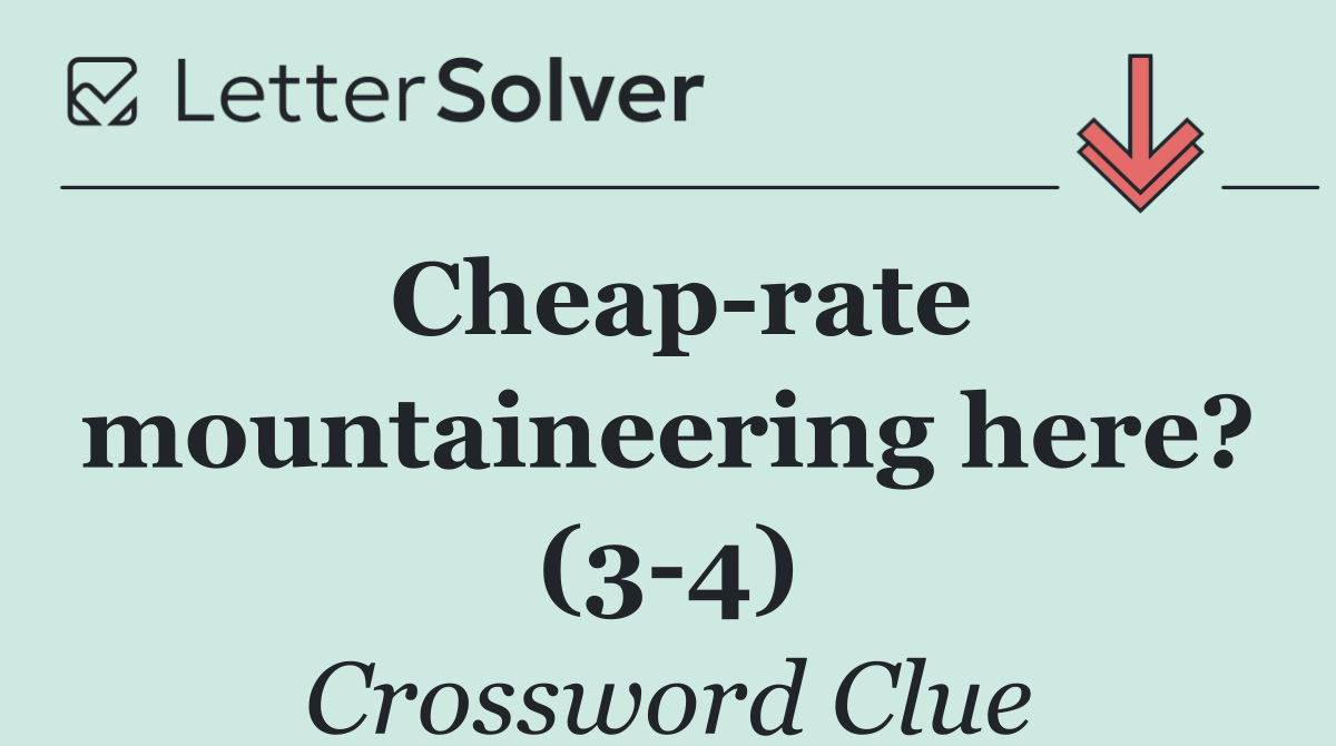 Cheap rate mountaineering here? (3 4)