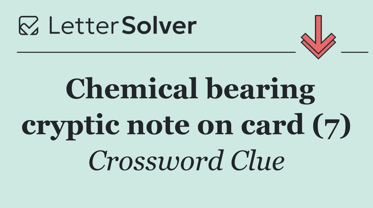 Chemical bearing cryptic note on card (7)
