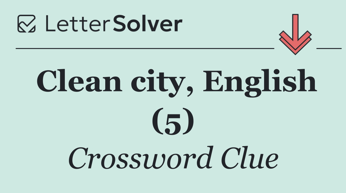Clean city, English (5)