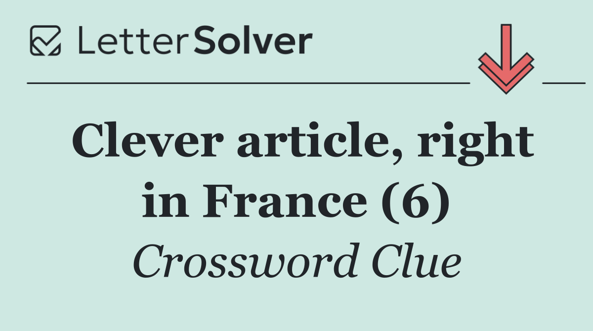 Clever article, right in France (6)