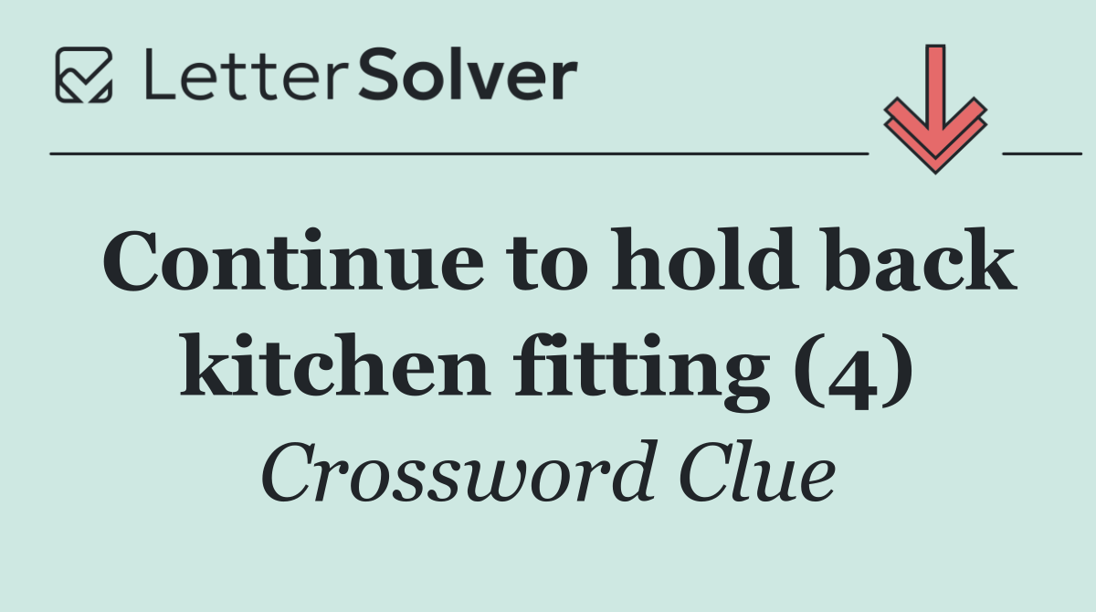 Continue to hold back kitchen fitting (4)