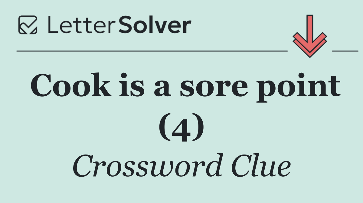 Cook is a sore point (4)