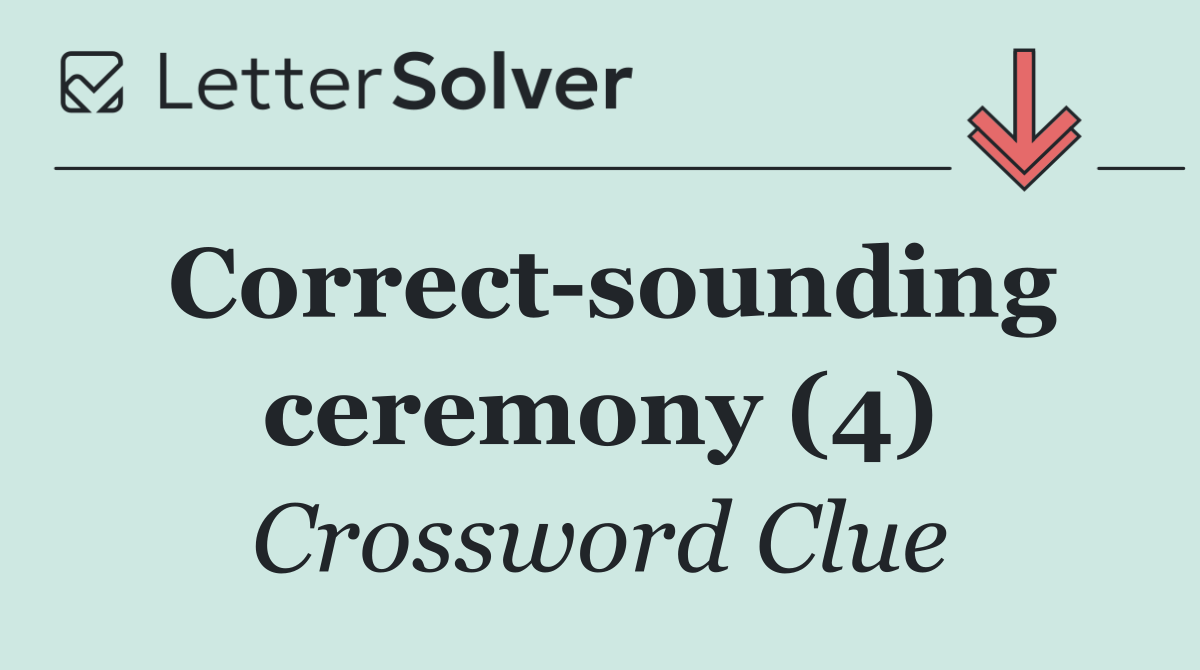 Correct sounding ceremony (4)