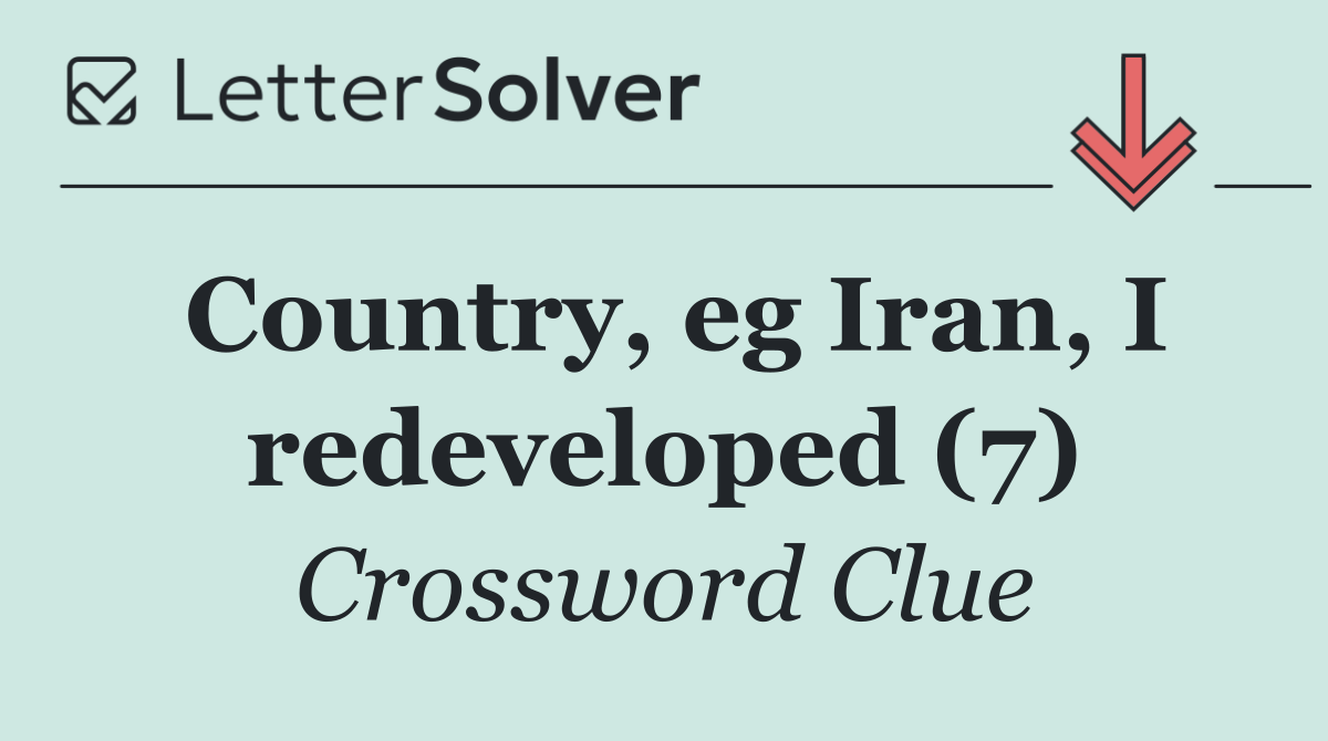 Country, eg Iran, I redeveloped (7)