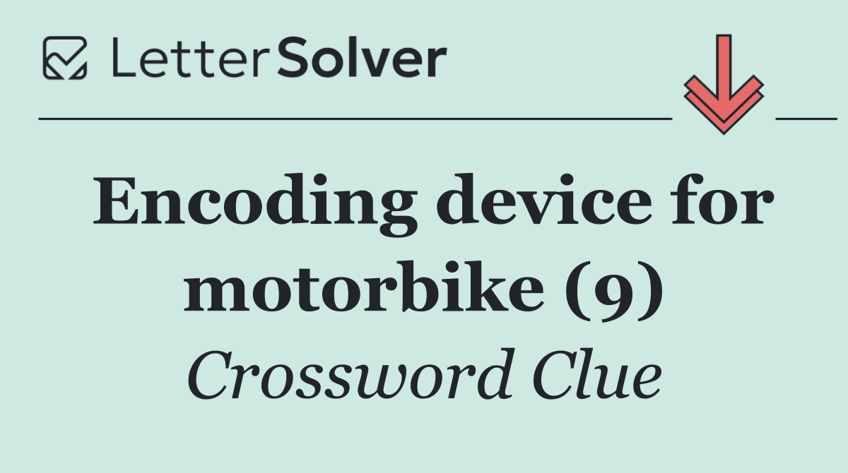 Encoding device for motorbike (9)
