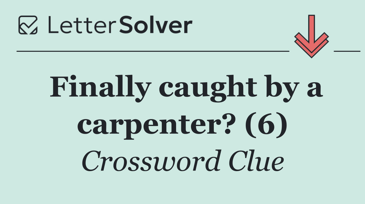 Finally caught by a carpenter? (6)