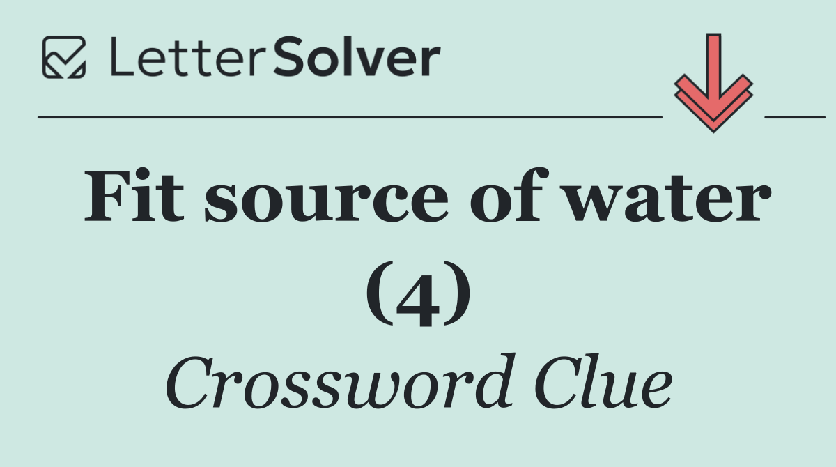 Fit source of water (4)