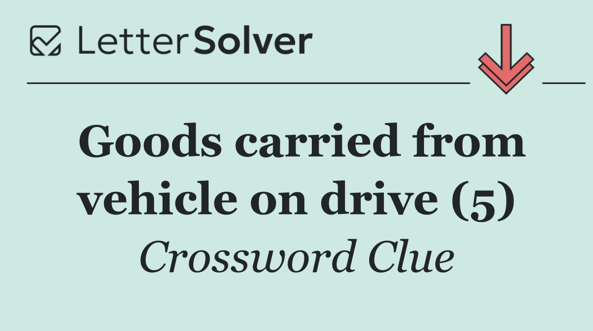 Goods carried from vehicle on drive (5)