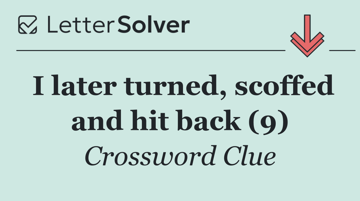 I later turned, scoffed and hit back (9)