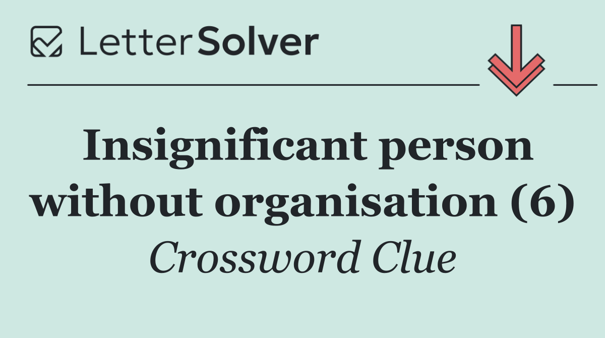 Insignificant person without organisation (6)