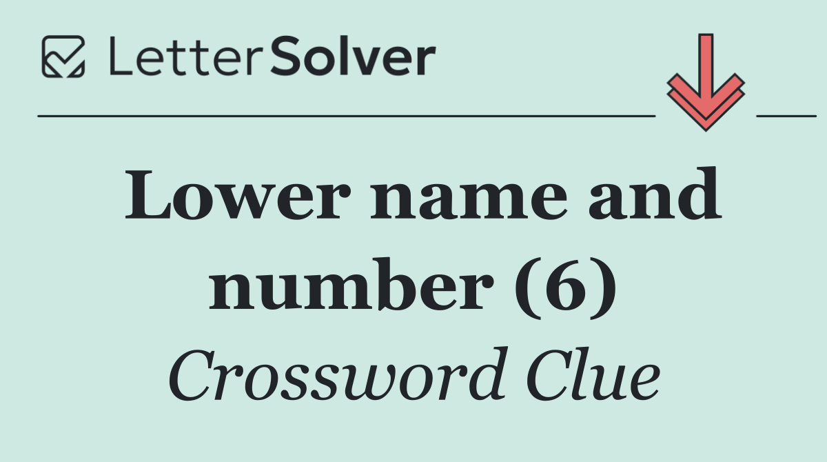 Lower name and number (6)
