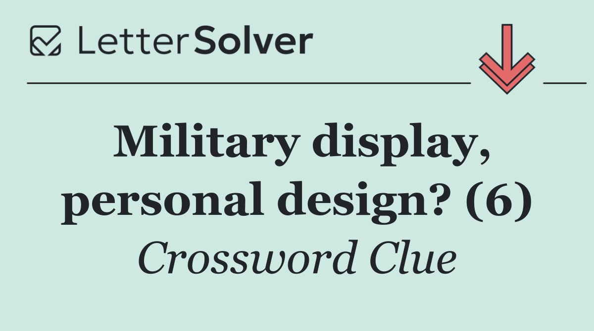 Military display, personal design? (6)