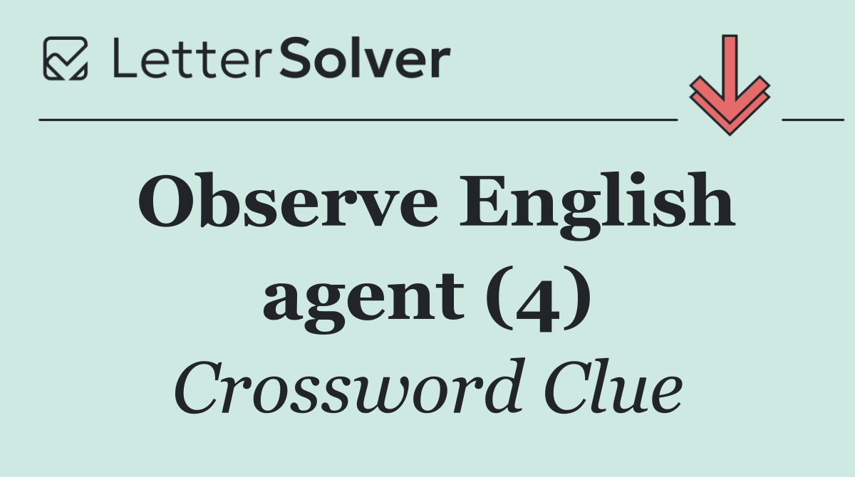 Observe English agent (4)