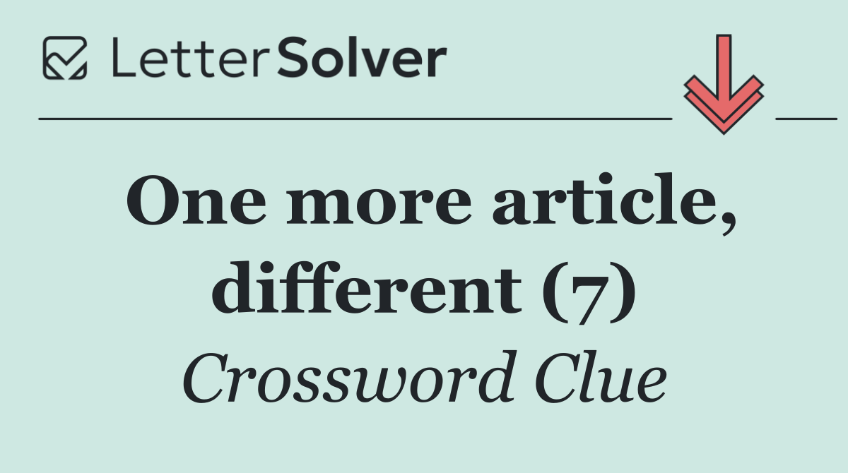 One more article, different (7)