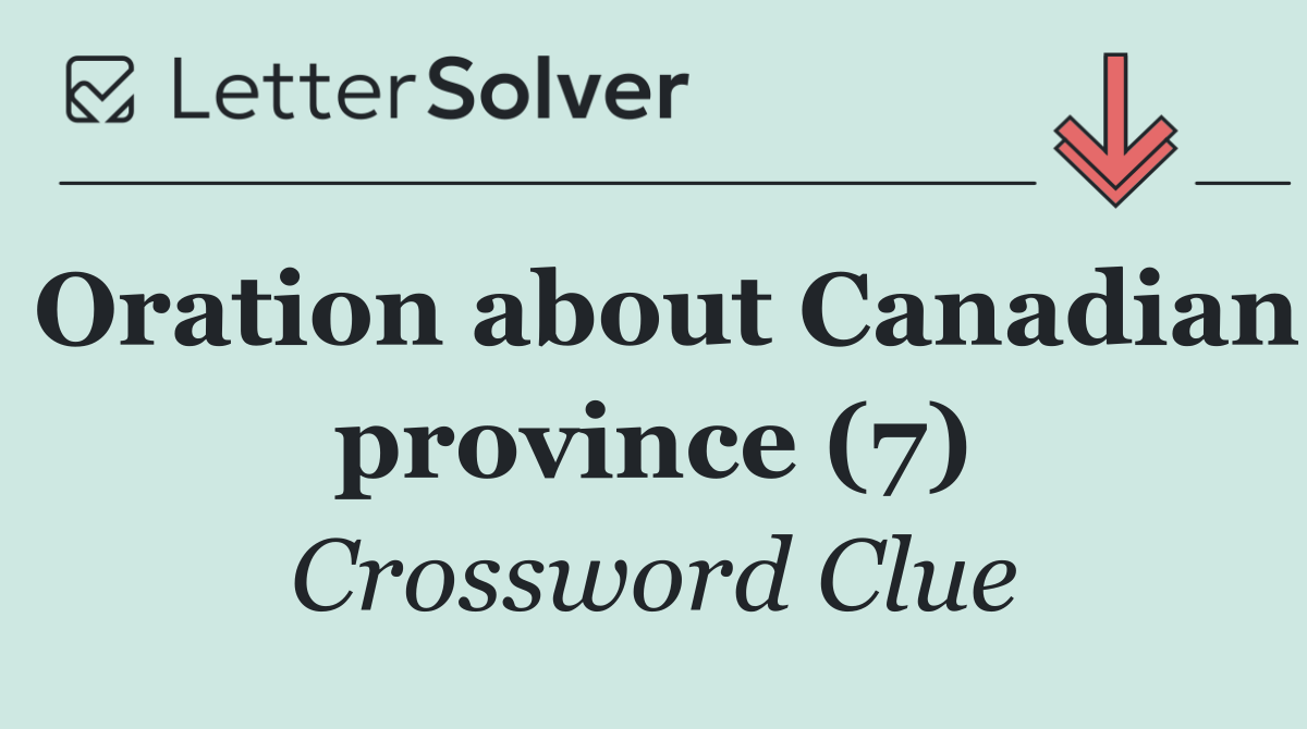 Oration about Canadian province (7)