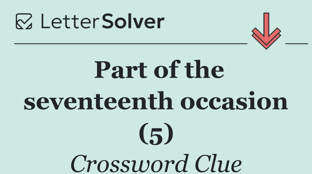 Part of the seventeenth occasion (5)